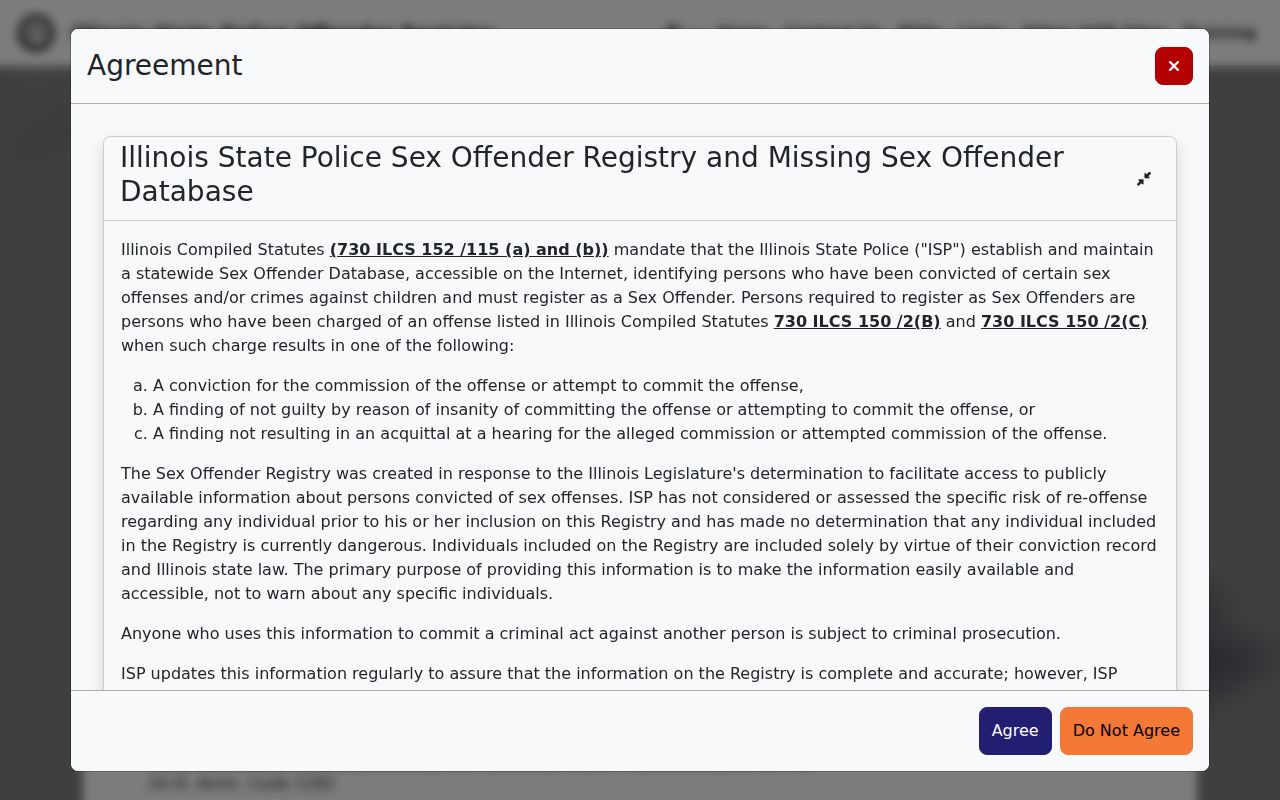 Illinois registry separate from Schuyler County VINELink release status